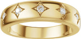 14K Gold Round Lab-Grown Diamond Five-Stone Celestial Anniversary Band - 1/10 CTW - Yellow Gold - view 3