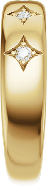 14K Gold Round Lab-Grown Diamond Five-Stone Celestial Anniversary Band - 1/10 CTW - Yellow Gold - view 4