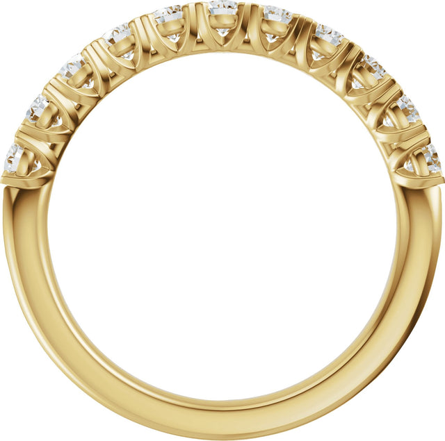 14K Gold Round Lab-Grown Diamond Low Profile Anniversary Band - 1/2-9/10 CTW - Yellow Gold - view 7
