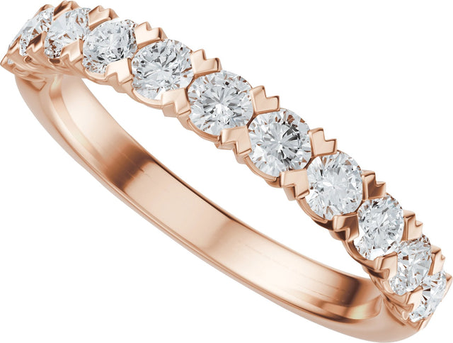 14K Gold Round Lab-Grown Diamond Low Profile Anniversary Band - 1/2-9/10 CTW - Rose Gold - view 10