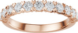 14K Gold Round Lab-Grown Diamond Low Profile Anniversary Band - 1/2-9/10 CTW - Rose Gold - view 8