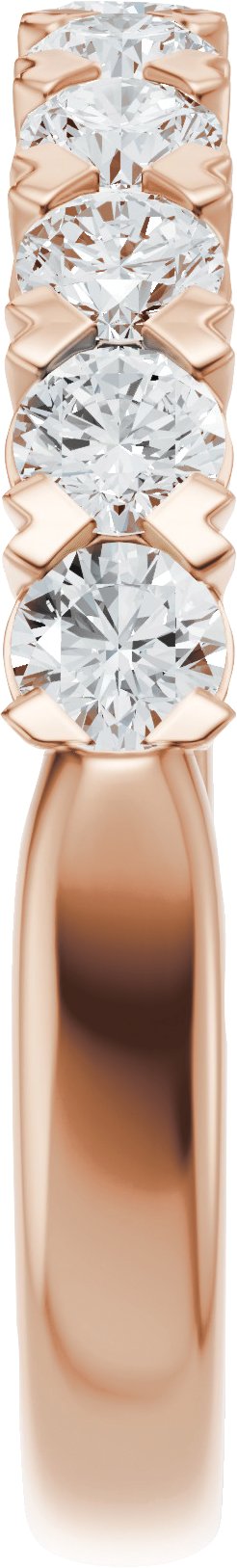 14K Gold Round Lab-Grown Diamond Low Profile Anniversary Band - 1/2-9/10 CTW - Rose Gold - view 9