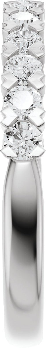 14K Gold Round Lab-Grown Diamond Low Profile Anniversary Band - 1/2-9/10 CTW - White Gold - view 9