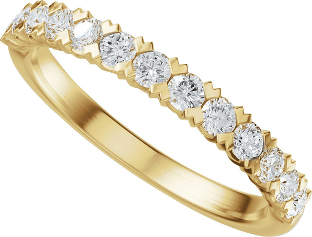14K Gold Round Lab-Grown Diamond Low Profile Anniversary Band - 1/2-9/10 CTW - Yellow Gold - view 10