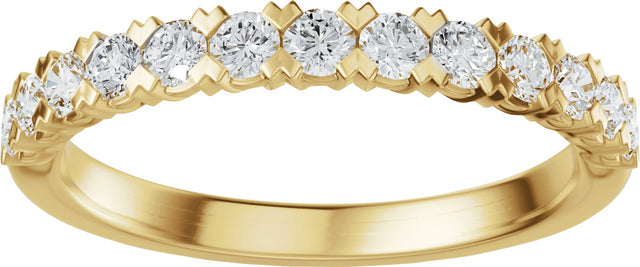 14K Gold Round Lab-Grown Diamond Low Profile Anniversary Band - 1/2-9/10 CTW - Yellow Gold - view 8
