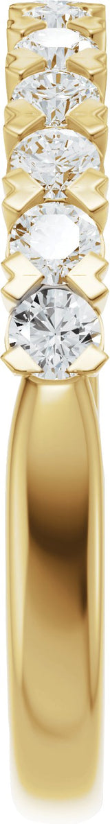 14K Gold Round Lab-Grown Diamond Low Profile Anniversary Band - 1/2-9/10 CTW - Yellow Gold - view 9