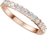 14K Gold Round Lab-Grown Diamond Low Profile Anniversary Band - 1/2-9/10 CTW - Rose Gold - view 10