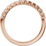 14K Gold Round Lab-Grown Diamond Low Profile Anniversary Band - 1/2-9/10 CTW - Rose Gold - view 7