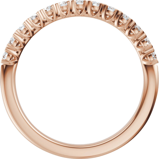 14K Gold Round Lab-Grown Diamond Low Profile Anniversary Band - 1/2-9/10 CTW - Rose Gold - view 7