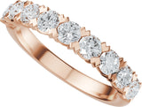 14K Gold Round Lab-Grown Diamond Low Profile Anniversary Band - 1/2-9/10 CTW - Rose Gold - view 10