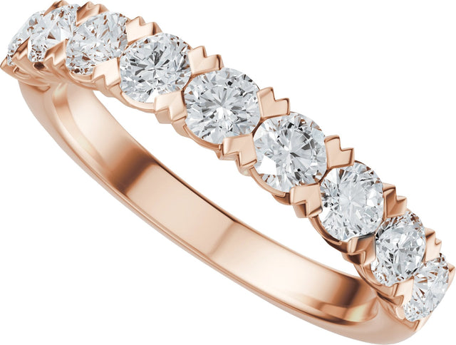 14K Gold Round Lab-Grown Diamond Low Profile Anniversary Band - 1/2-9/10 CTW - Rose Gold - view 10