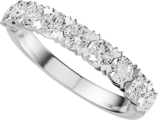 14K Gold Round Lab-Grown Diamond Low Profile Anniversary Band - 1/2-9/10 CTW - White Gold - view 10