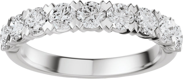 14K Gold Round Lab-Grown Diamond Low Profile Anniversary Band - 1/2-9/10 CTW - White Gold - view 8