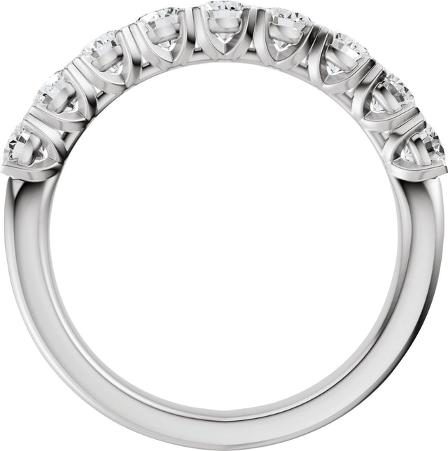 14K Gold Round Lab-Grown Diamond Low Profile Anniversary Band - 1/2-9/10 CTW - White Gold - view 7