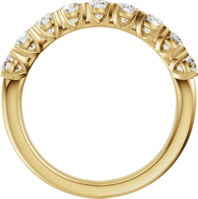 14K Gold Round Lab-Grown Diamond Low Profile Anniversary Band - 1/2-9/10 CTW - Yellow Gold - view 7