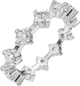 Platinum Round Lab-Grown Diamond Eternity Band - 3mm Stones