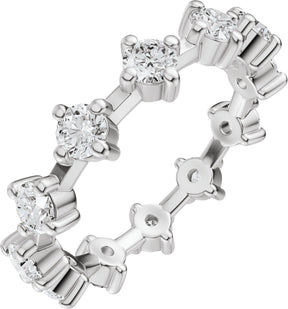 Platinum Round Lab-Grown Diamond Eternity Band - 3mm Stones