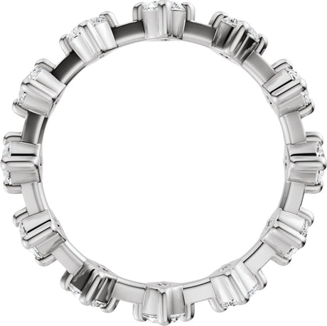 Platinum Round Natural Diamond Eternity Band - 3mm Stones - view 2