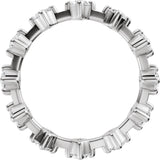 14K Gold Round Natural Diamond Eternity Band - 3mm Stones - White Gold - view 2