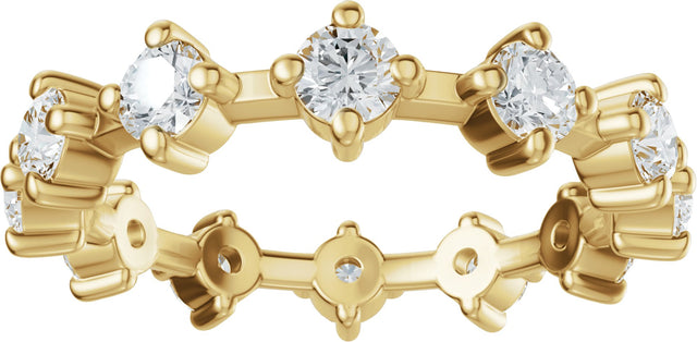 14K Gold Round Lab-Grown Diamond Eternity Band - 3mm Stones - Yellow Gold - view 3