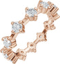 14K Gold Round Lab-Grown Diamond Eternity Band - 3mm Stones - Rose Gold