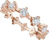 14K Gold Round Lab-Grown Diamond Eternity Band - 3mm Stones - Rose Gold - view 5