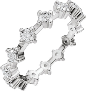 Platinum Round Natural Diamond Eternity Band - 2.5mm Stones