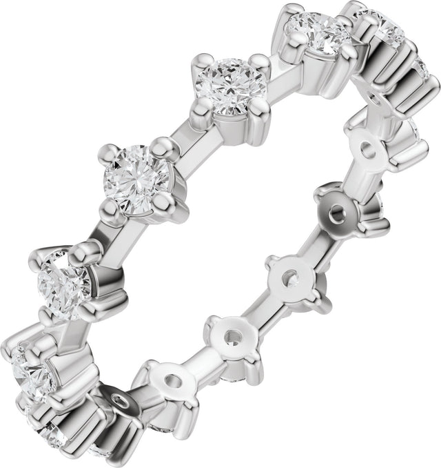 Platinum Round Natural Diamond Eternity Band - 2.5mm Stones