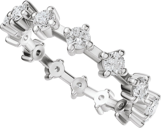 Platinum Round Natural Diamond Eternity Band - 2.5mm Stones - view 5