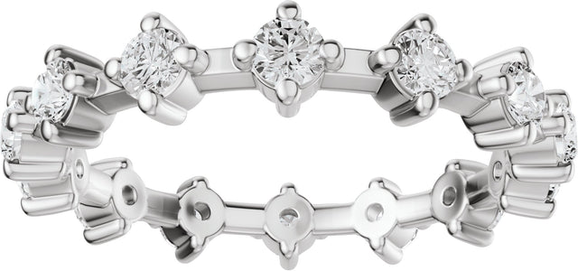 Platinum Round Natural Diamond Eternity Band - 2.5mm Stones - view 3