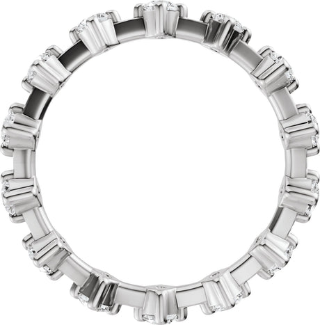 Platinum Round Lab-Grown Diamond Eternity Band - 2.5mm Stones - view 2