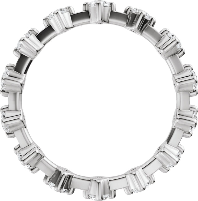 Platinum Round Natural Diamond Eternity Band - 2.5mm Stones - view 2