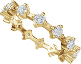 14K Gold Round Lab-Grown Diamond Eternity Band - 2.5mm Stones - Yellow Gold - view 5