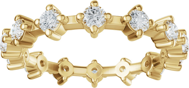 14K Gold Round Lab-Grown Diamond Eternity Band - 2.5mm Stones - Yellow Gold - view 3