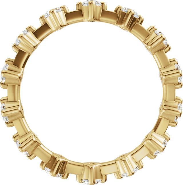 14K Gold Round Lab-Grown Diamond Eternity Band - 2.5mm Stones - Yellow Gold - view 2
