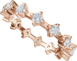 14K Gold Round Lab-Grown Diamond Eternity Band - 2.5mm Stones - Rose Gold - view 5