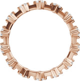 14K Gold Round Lab-Grown Diamond Eternity Band - 2.5mm Stones - Rose Gold - view 2