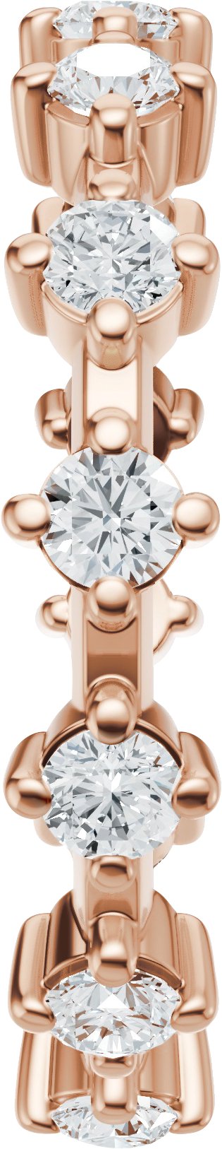 14K Gold Round Lab-Grown Diamond Eternity Band - 2.5mm Stones - Rose Gold - view 4