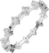 14K Gold Round Natural Diamond Eternity Band - 2.1mm Stones - White Gold