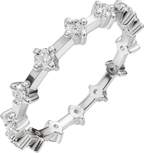 Platinum Round Natural Diamond Eternity Band - 2.1mm Stones