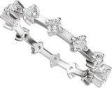 14K Gold Round Natural Diamond Eternity Band - 2.1mm Stones - White Gold - view 5