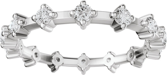 Platinum Round Lab-Grown Diamond Eternity Band - 2.1mm Stones - view 3