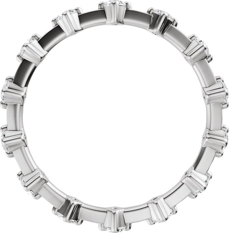 Platinum Round Lab-Grown Diamond Eternity Band - 2.1mm Stones - view 2