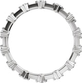 14K Gold Round Natural Diamond Eternity Band - 2.1mm Stones - White Gold - view 2