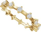14K Gold Round Natural Diamond Eternity Band - 2.1mm Stones - Yellow Gold - view 5