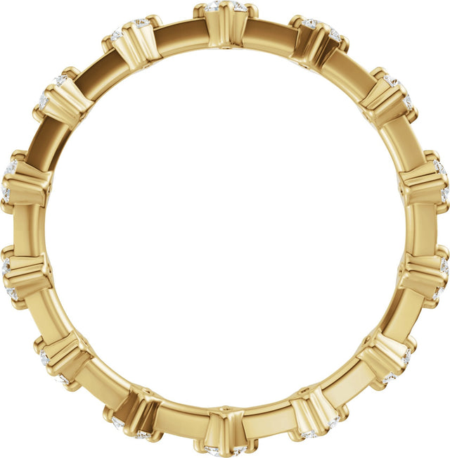 14K Gold Round Lab-Grown Diamond Eternity Band - 2.1mm Stones - Yellow Gold - view 2