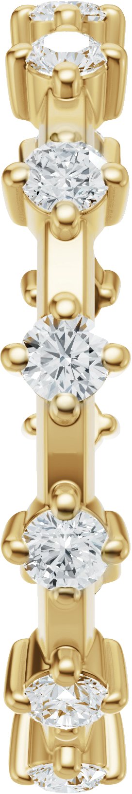 14K Gold Round Natural Diamond Eternity Band - 2.1mm Stones - Yellow Gold - view 4