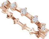 14K Gold Round Natural Diamond Eternity Band - 2.1mm Stones - Rose Gold - view 5