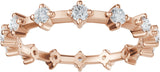 14K Gold Round Natural Diamond Eternity Band - 2.1mm Stones - Rose Gold - view 3