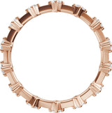 14K Gold Round Lab-Grown Diamond Eternity Band - 2.1mm Stones - Rose Gold - view 2